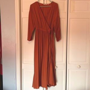 NWOT UNIQLO Orange Wrap Dress